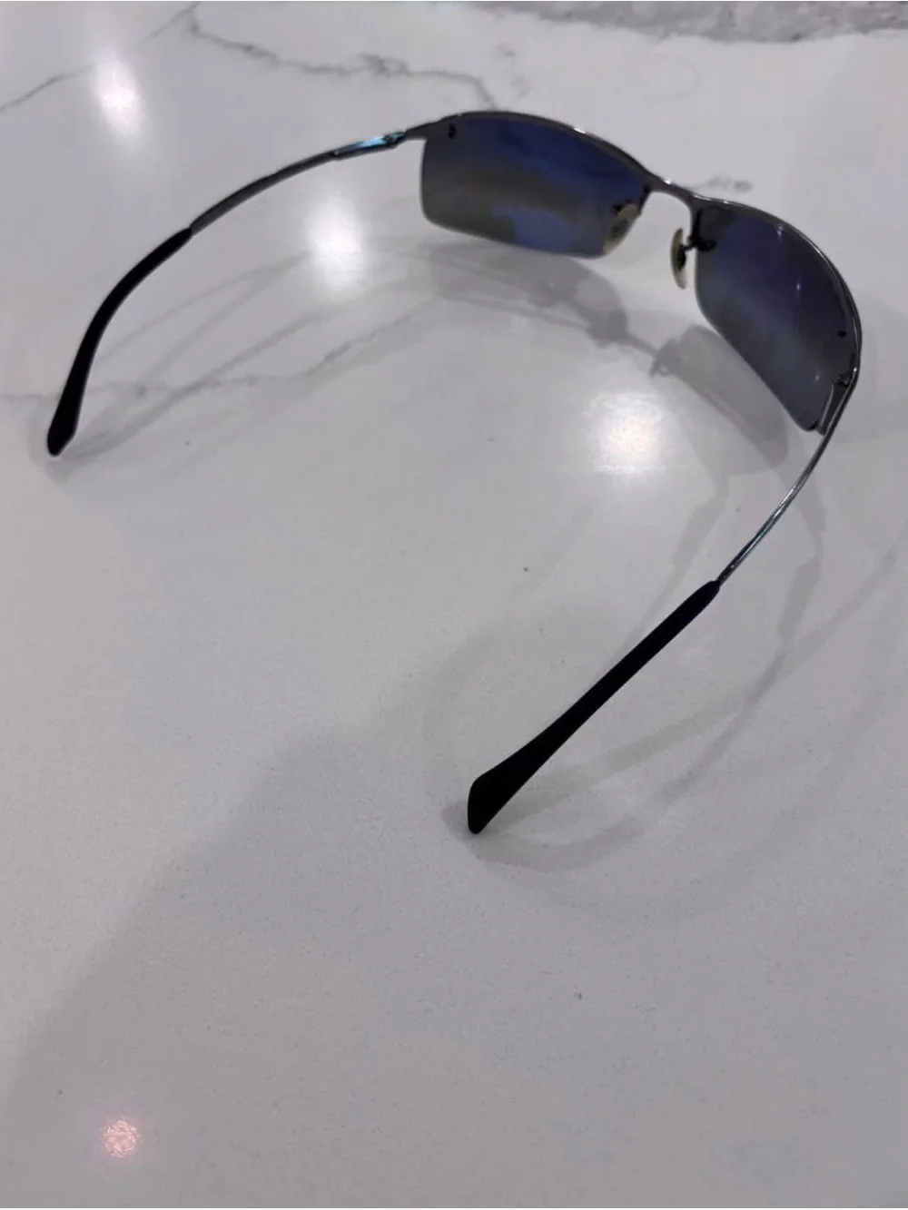Ray-Ban Semi-Rimless Sunglasses in Gunmetal with Gray Lenses